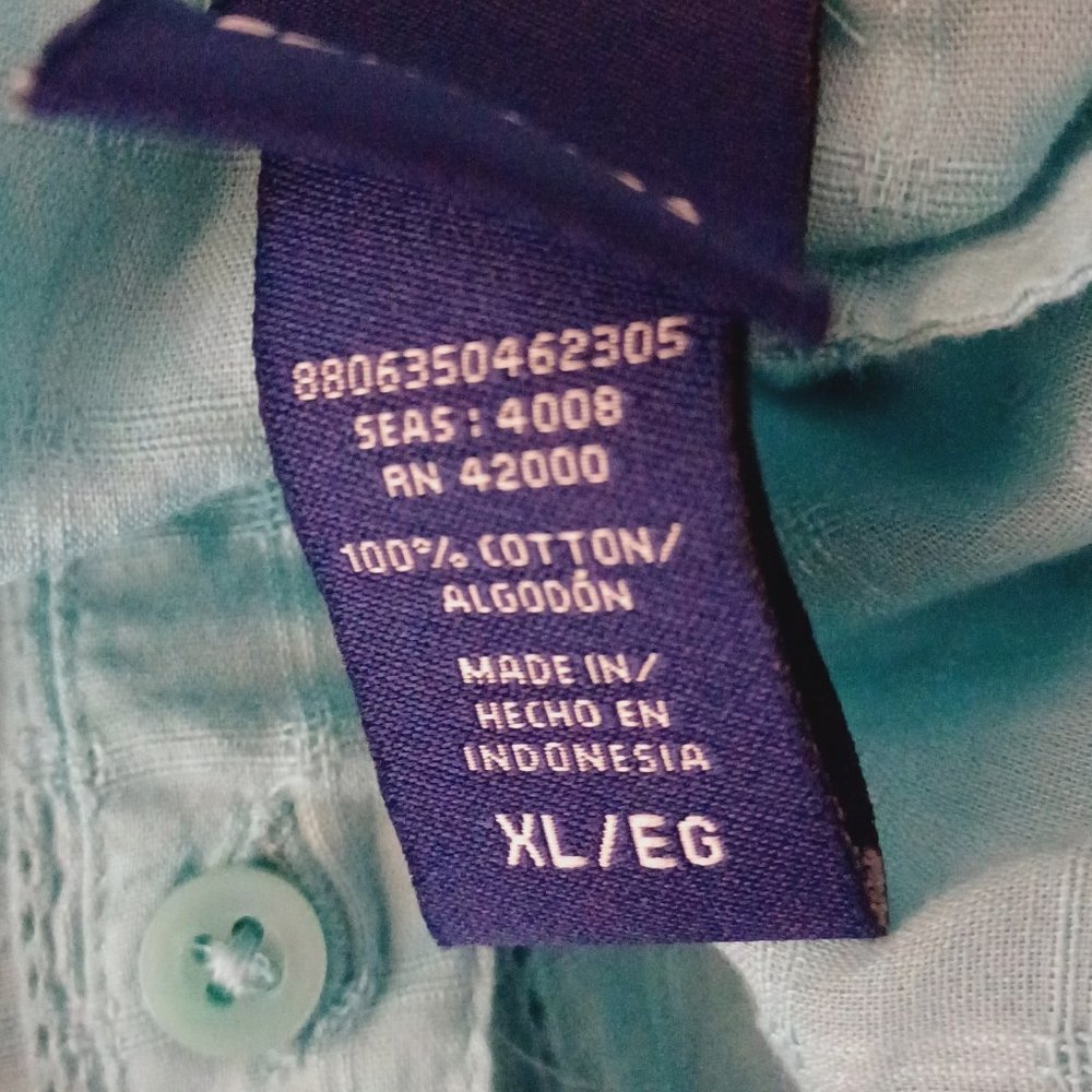 Basic Editions Light Blue Top Size XL - Picture 3 of 4